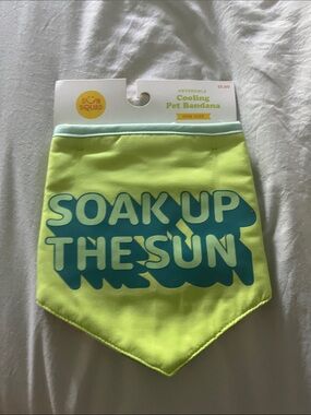 Target Neon Yellow & Teal Reversible Cooling Pet Bandana